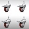 Service Caster 3 Inch SS Maroon Polyurethane 10mm Threaded Stem Caster Set Total Lock Brake SCC-SSTSTTL20S314-PPUB-MRN-M1015-4 - alternate 4
